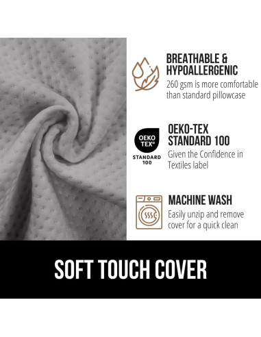 Almohada Cuña Ergonómica Gorilla Grip 61x19cm Gris