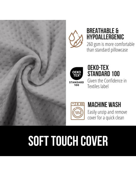 Almohada Cuña Ergonómica Gorilla Grip 61x19cm Gris