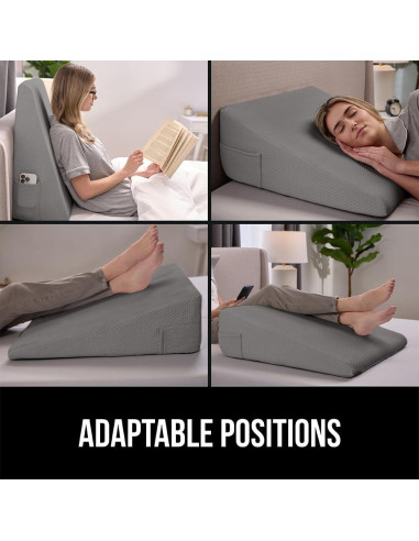 Almohada Cuña Ergonómica Gorilla Grip 61x19cm Gris