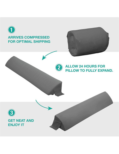 Almohada Cuña Vekkia Reina 60x25x15 cm Gris con Bolsillos