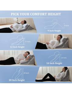 Cojín en cuña Flyxunfri 3PCS ajustable espuma viscoelástica 2