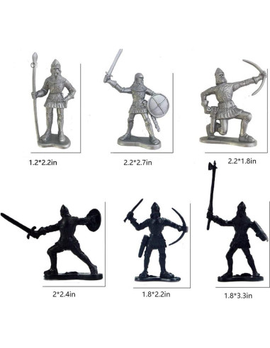 60 Figuras de Soldados Antiguos Lamilla 6 Estilos 6x5 cm