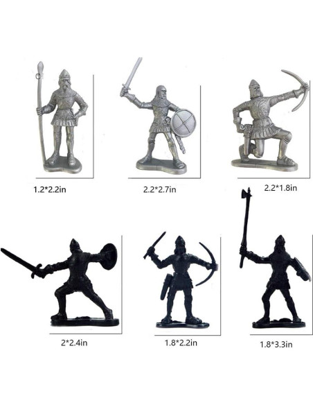 60 Figuras de Soldados Antiguos Lamilla 6 Estilos 6x5 cm