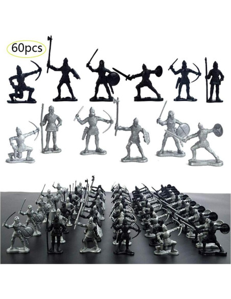 60 Figuras de Soldados Antiguos Lamilla 6 Estilos 6x5 cm
