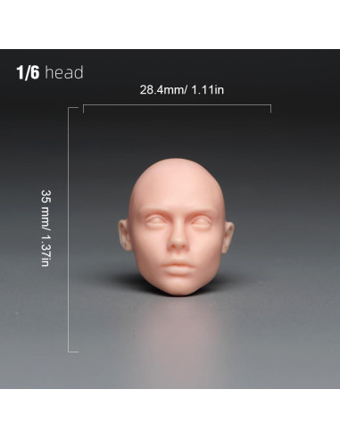 Escultura Cabeza Femenina 1/6 RoofWorld PVC para Figura de Acción