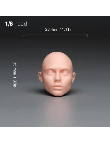 Escultura Cabeza Femenina 1/6 RoofWorld PVC para Figura de Acción