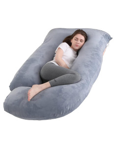 Almohada de Embarazo Jcickt 149,86 cm Terciopelo Gris