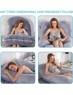 Almohada de Embarazo BATTOP 147x71 cm Suave y Lavable 2