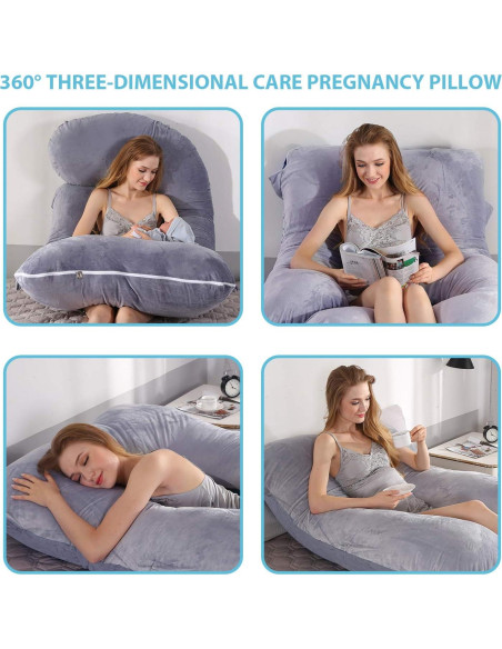 Almohada de Embarazo BATTOP 147x71 cm Suave y Lavable