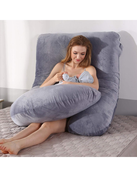 Almohada de Embarazo BATTOP 147x71 cm Suave y Lavable