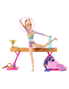 Juego de Gimnasia Barbie con Muñeca y Accesorios 10 Piezas