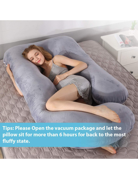 Almohada de Embarazo BATTOP 147x71 cm Suave y Lavable