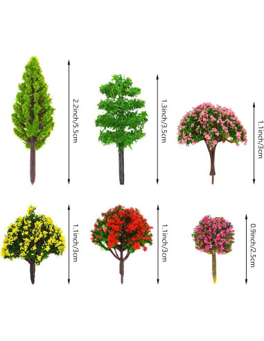 70 Árboles Miniatura Modelo MOMOONNON para Dioramas 2.5-5.8 cm