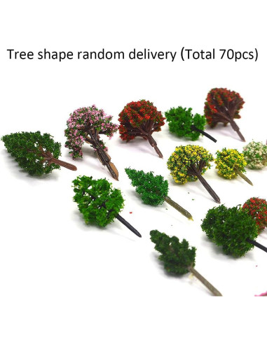 70 Árboles Miniatura Modelo MOMOONNON para Dioramas 2.5-5.8 cm