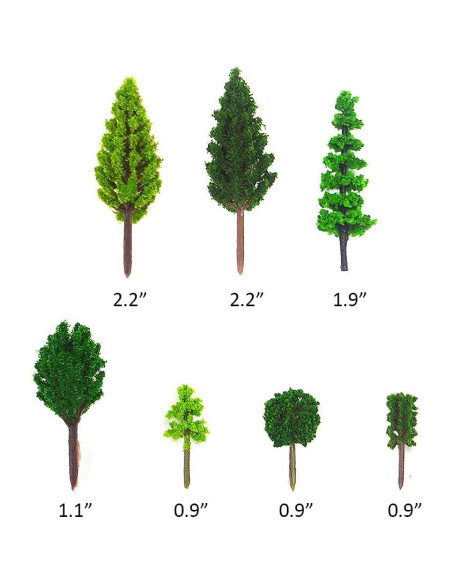 70 Árboles Modelo Miniatura MOMOONNON para Escenografía Verde