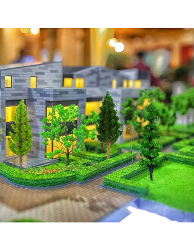 70 Árboles Modelo Miniatura MOMOONNON para Escenografía Verde