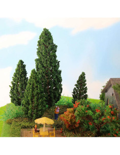 52 Árboles de Pino Verde Plástico para Diorama HO Evemodel 2