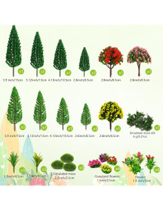 32 Piezas Árboles Artificiales Zofusaier para Diorama 2