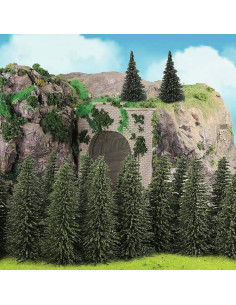 40 Árboles de Cedro Verde Oscuro Evemodel 6.9cm para Dioramas 2