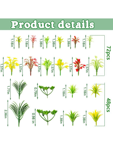 120 Árboles Miniatura Tropical Sosation para Diorama 3-6 cm