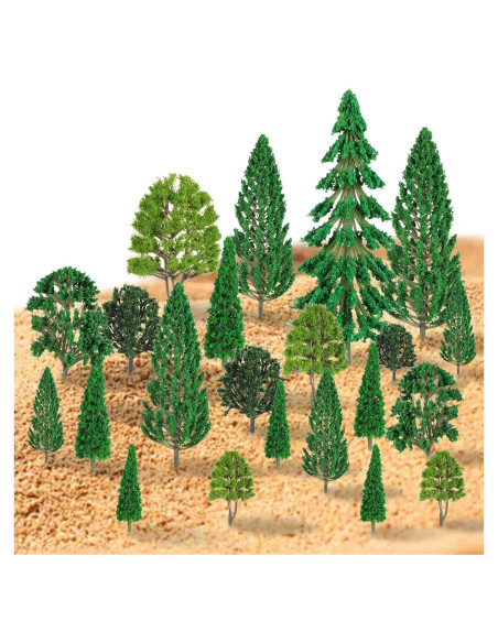 42 Mini Árboles de Plástico DIVINA VITAE 3.05-16 cm Verde
