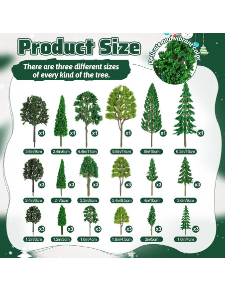 42 Mini Árboles de Plástico DIVINA VITAE 3.05-16 cm Verde