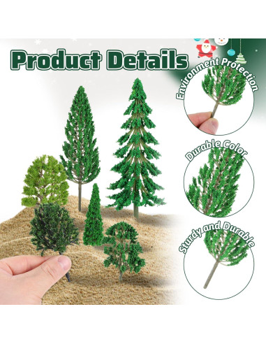 42 Mini Árboles de Plástico DIVINA VITAE 3.05-16 cm Verde