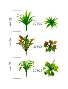 90 Piezas Mini Árboles y Flores Modelo BANBALLON 3,56-5,08 cm 2