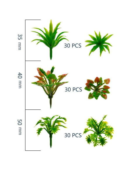 90 Piezas Mini Árboles y Flores Modelo BANBALLON 3,56-5,08 cm