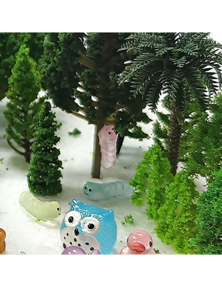 55 Piezas Árboles en Miniatura y Figuras de Animales Luminosa 55 Piezas Árboles en Miniatura y Figuras de Animales Luminosa