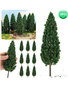 Árboles en Miniatura MANGOUSONG 10 Piezas 16 cm Verde 2