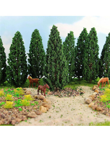 Árboles en Miniatura MANGOUSONG 10 Piezas 16 cm Verde