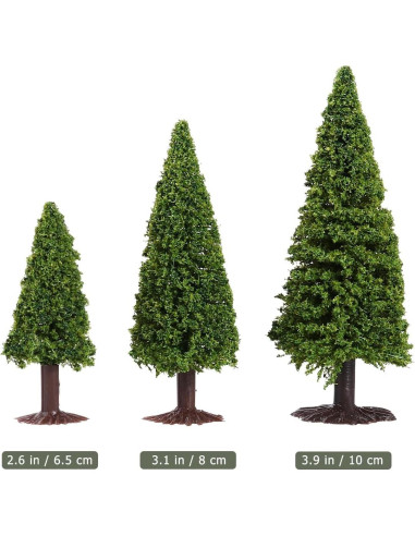 FAVOMOTO 15PCS Árboles Miniatura de Cedro Verde para Diorama