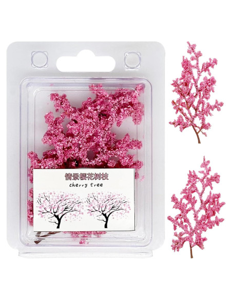Cayway Mini Árboles Rosa para Dioramas y Ferrocarriles