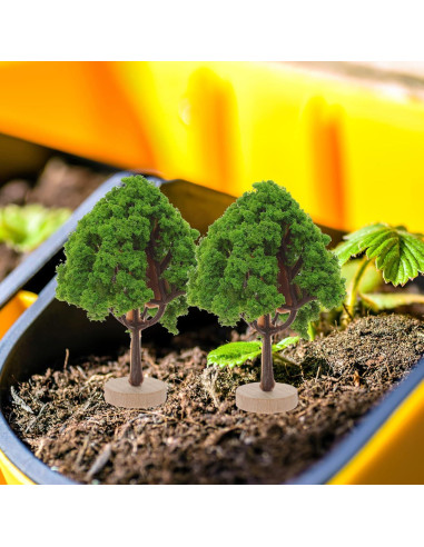 ARTIBETTER 4pcs Árboles Falsos Miniatura 7x4.5cm Jardín