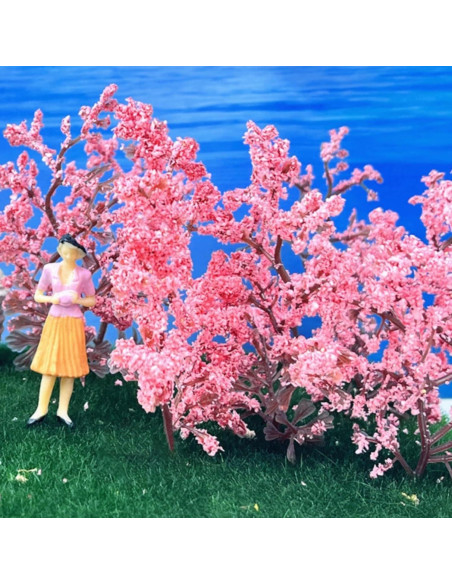 Cayway Mini Árboles Rosa para Dioramas y Ferrocarriles