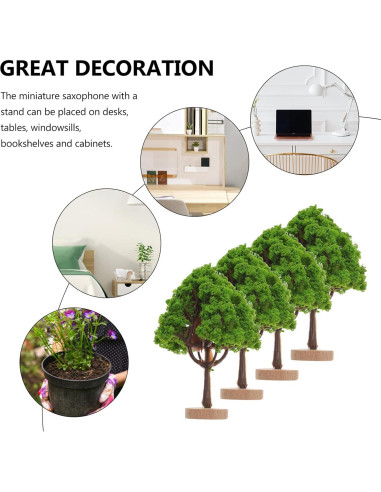 ARTIBETTER 4pcs Árboles Falsos Miniatura 7x4.5cm Jardín