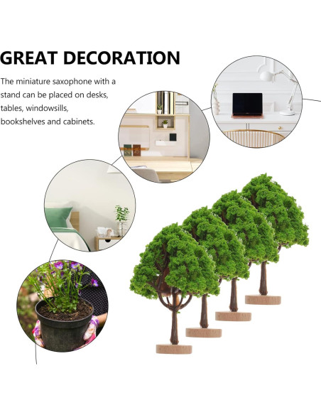 ARTIBETTER 4pcs Árboles Falsos Miniatura 7x4.5cm Jardín