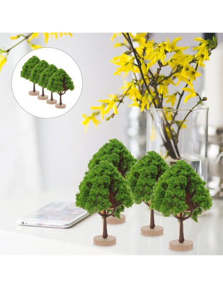 ARTIBETTER 4pcs Árboles Falsos Miniatura 7x4.5cm Jardín