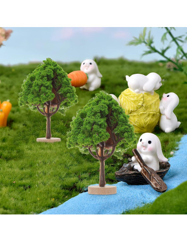 ARTIBETTER 4pcs Árboles Falsos Miniatura 7x4.5cm Jardín