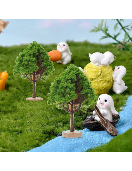 ARTIBETTER 4pcs Árboles Falsos Miniatura 7x4.5cm Jardín