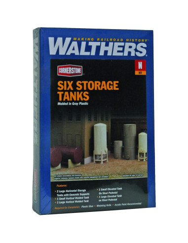Tanques de Almacenamiento Modulares Walthers Cornerstone Escala N - 6 Piezas
