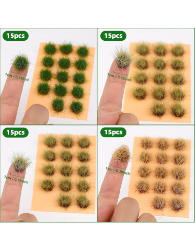 60 Piezas Tufts de Grama Estática Miniatura Quancru