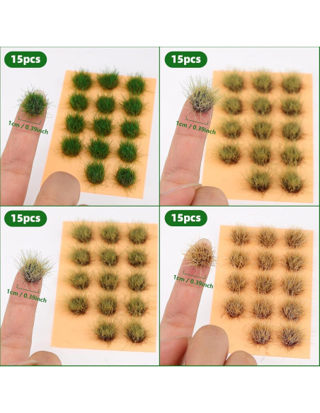 60 Piezas Tufts de Grama Estática Miniatura Quancru