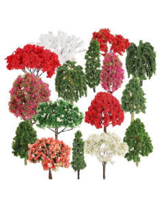 16 Piezas Árboles Miniatura GLEAVI PVC Realistas 6.87 cm