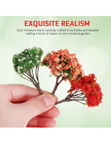 16 Piezas Árboles Miniatura GLEAVI PVC Realistas 6.87 cm