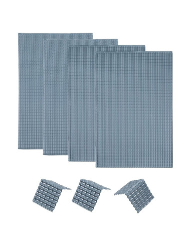 Tejas de Techo Miniatura MECCANIXITY PVC Gris Oscuro 4 Pzas