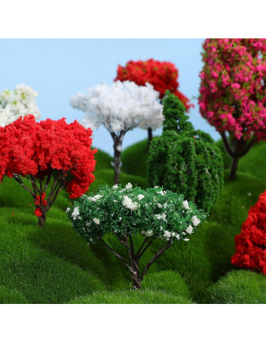 16 Piezas Árboles Miniatura GLEAVI PVC Realistas 6.87 cm