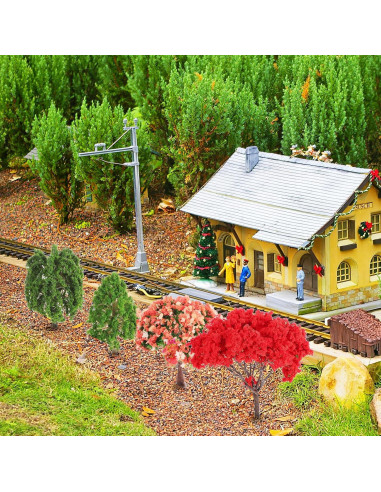 16 Piezas Árboles Miniatura GLEAVI PVC Realistas 6.87 cm