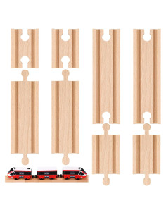 Liliful 8 Piezas Pistas de Madera y Conectores para Trenes